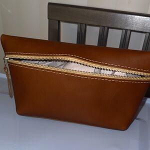 Portland Leather Goods - Honey - large makeup bag